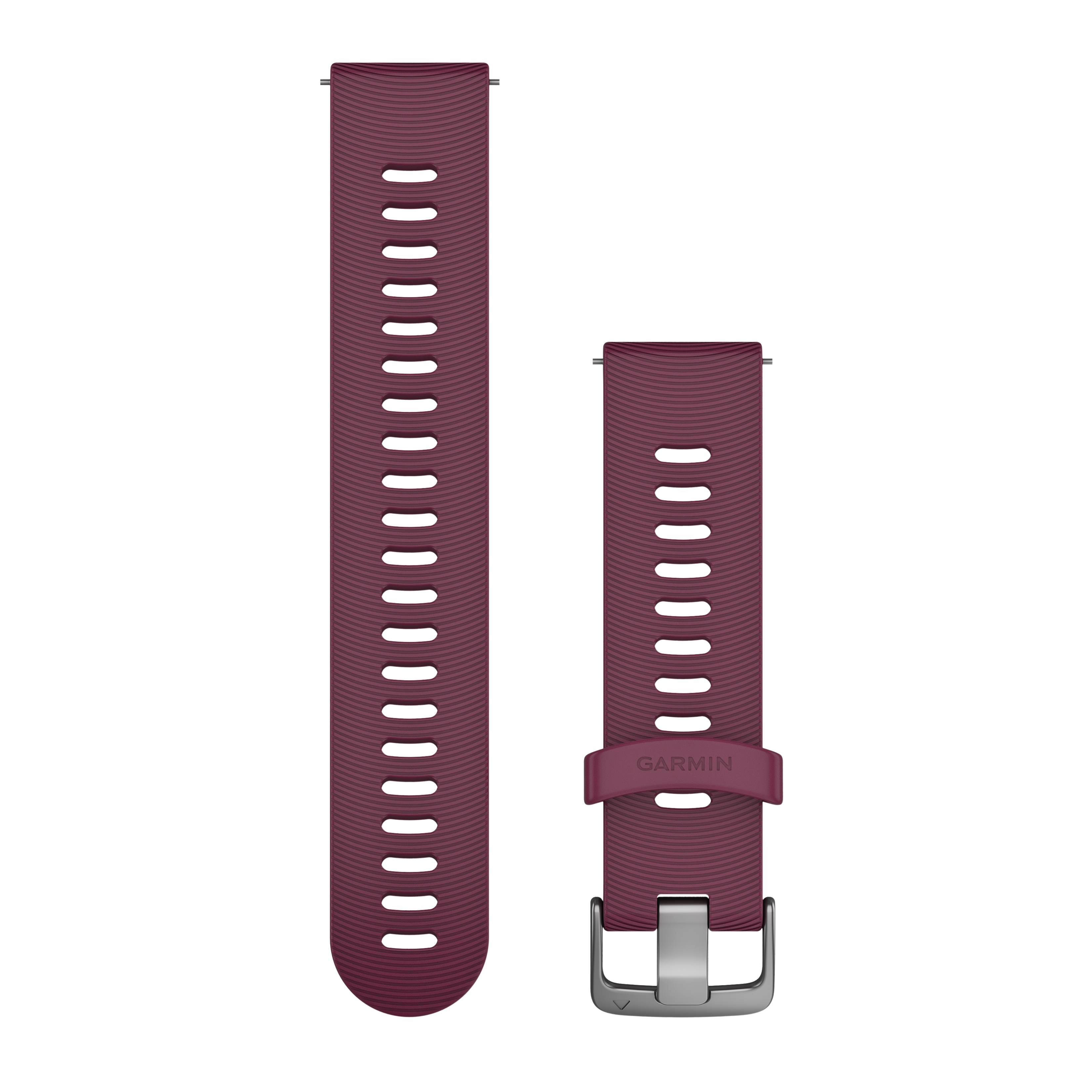 Garmin Quick Release Straps (20mm), Berry Silicone Strap, Stainless Steel Hardware