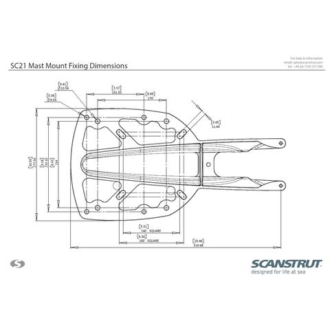 Scanstrut SC21 Mast Mount for 24" radomes