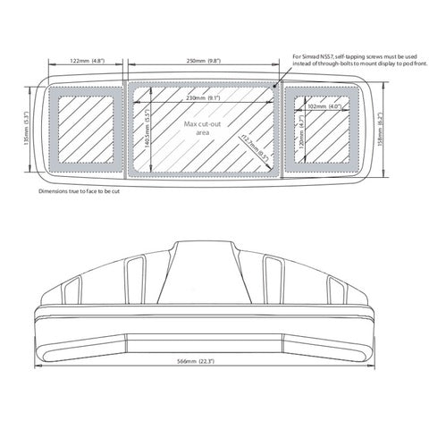 Scanpod SPD‐4XI‐W Helm Pod for 2 standard Instruments + 7" plotter