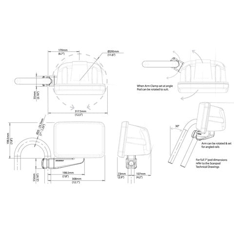 ScanPod SPR‐7‐AM Arm Pod for displays up to 7"