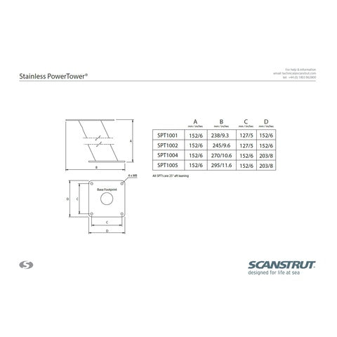 ScanStrut SPT1002 RUSTFRI POWERTOWER 150mm