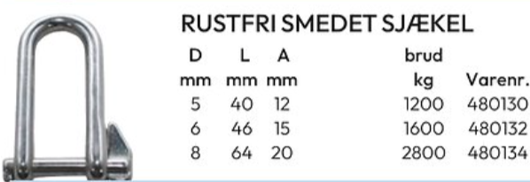 Sjækel RF smedet m/nøgle