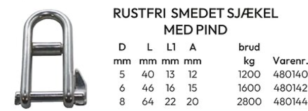 Sjækel RF smedet m/nøgle