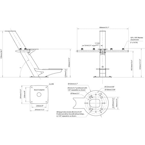 Scanstrut PTM-R1-1 Tapered RADAR MAST