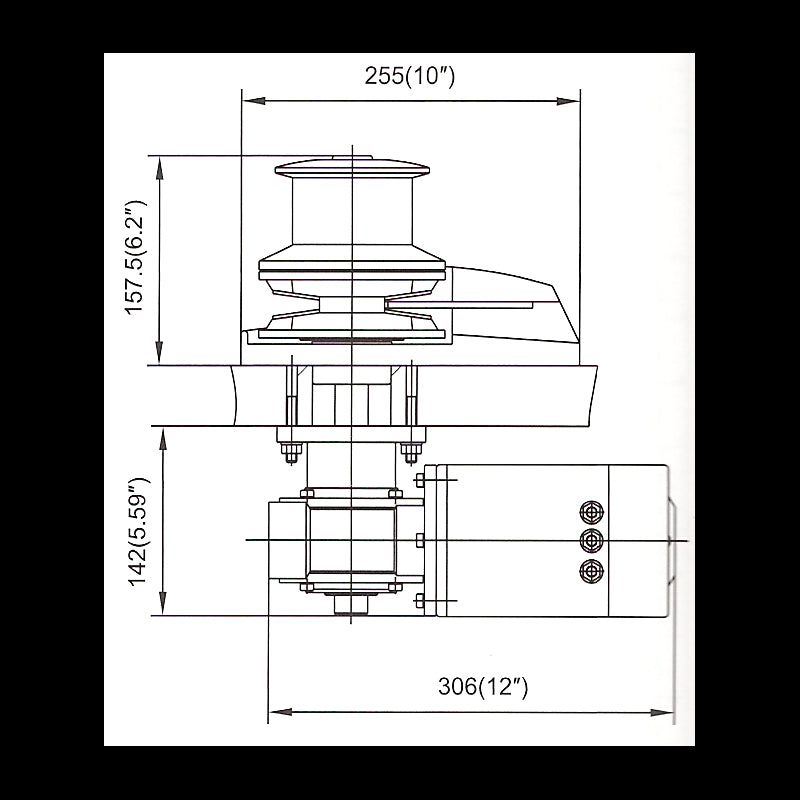 ankerspil 12v 1500W tovtromle