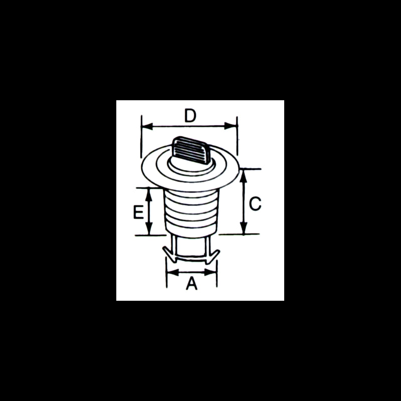 Bottom plug, plastic, 26.3 mm, white