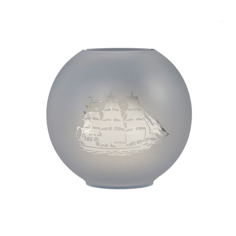 Glass 135mm, ship motif w/ring