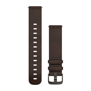 Garmin Quick Release Straps (20mm), Dark Brown Leather, Slate Hardware