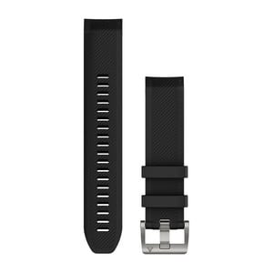 Garmin QuickFit® 22 remme, sort silikone sølvtone hardware