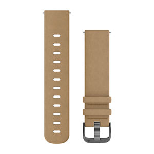 Garmin Quick Release strap, tan suede with slate gray buckle