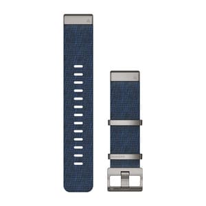 Garmin QuickFit® 22 urremme, Jacquardvævet nylonrem – Indigo