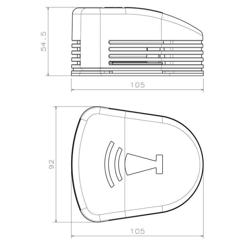 Kompakt horn12V hvid