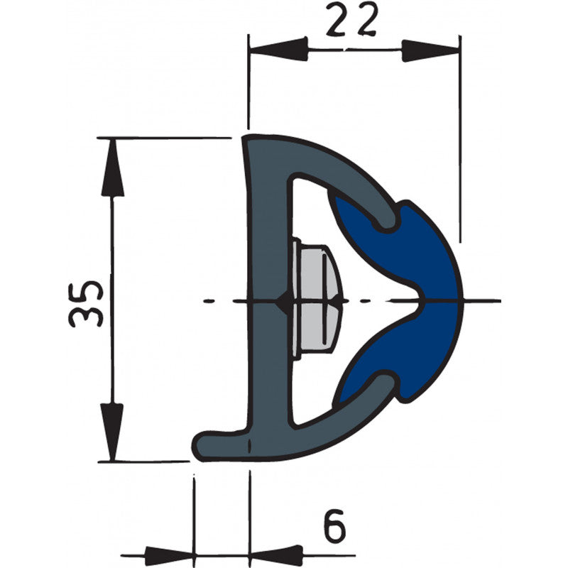 Fenderliste vinyl hvid 35x28mm