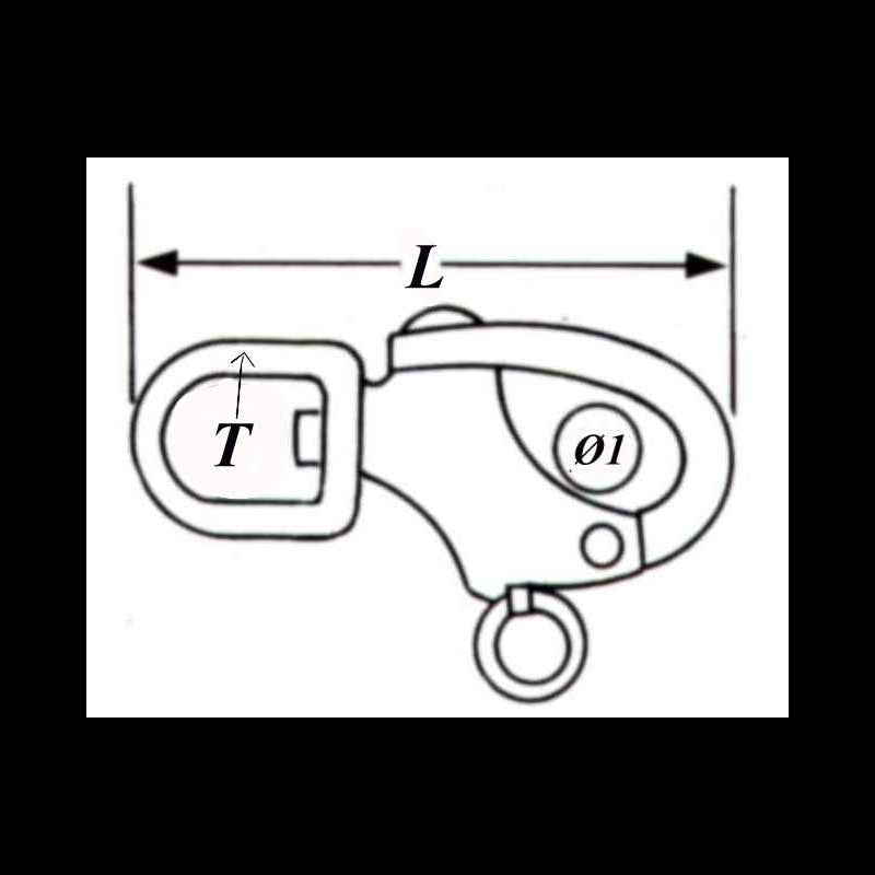 Jib hook w. sv. 75 mm