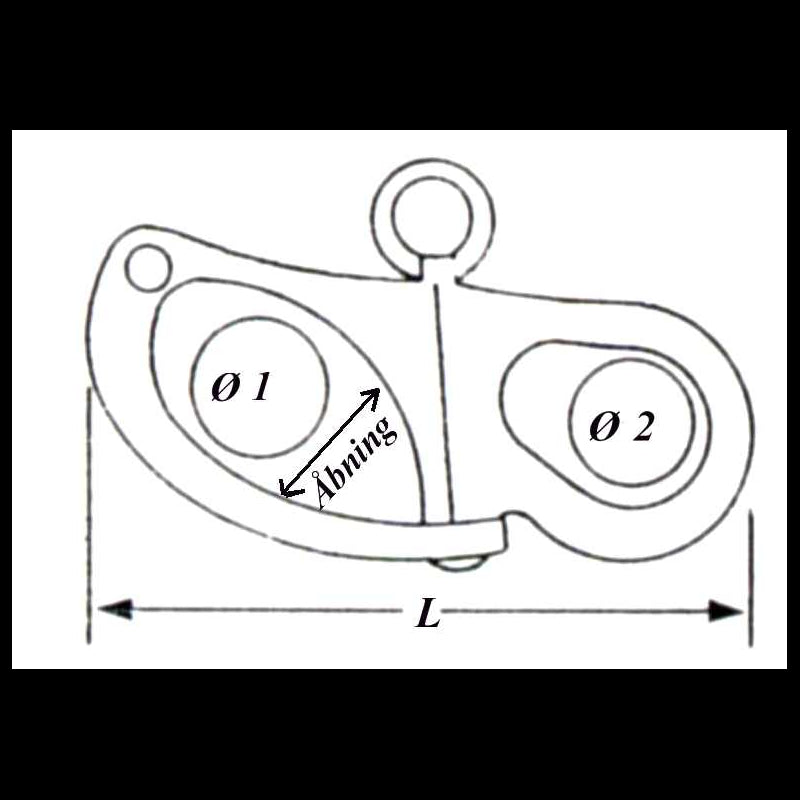 Jib hook rf.st. 52mm, fixed eye