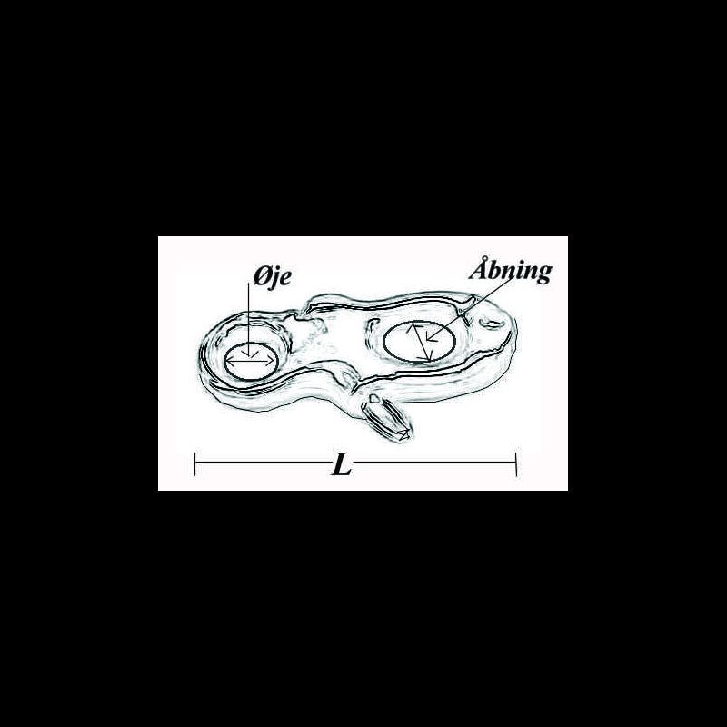 Jib hook f.eye, central link 90mm