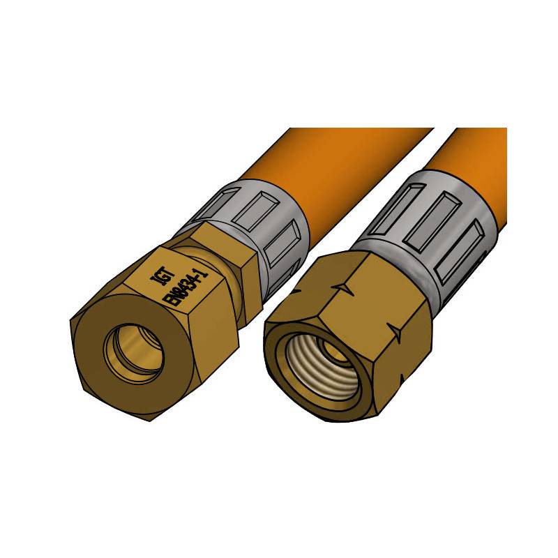 Gasslange 1/4" til 8mm rørtilslutn