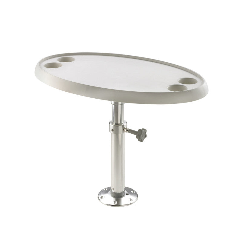 Oval table w/adjustable pedestal