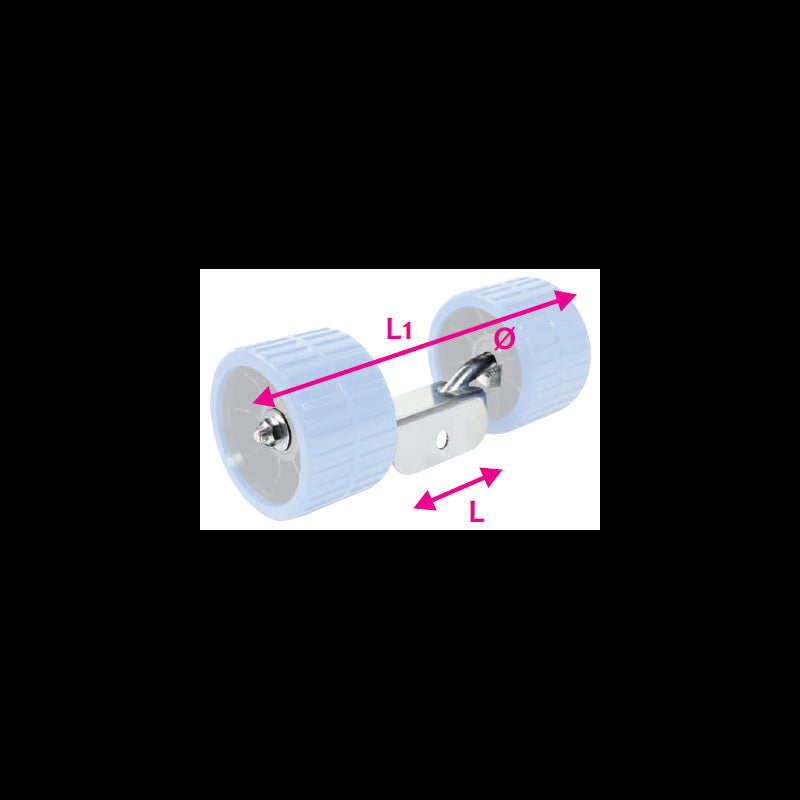 Holder for 2 sideruller ø:15