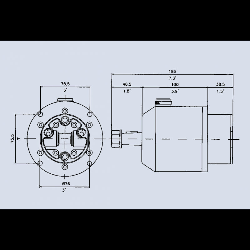 Steering system hydraulic ext. GF150RT