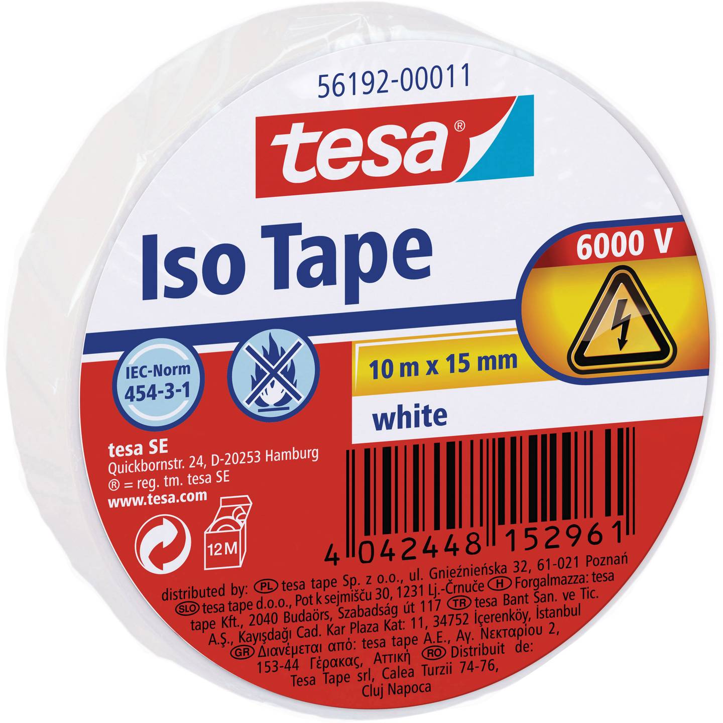 Insulation tape red 15mm x 10m