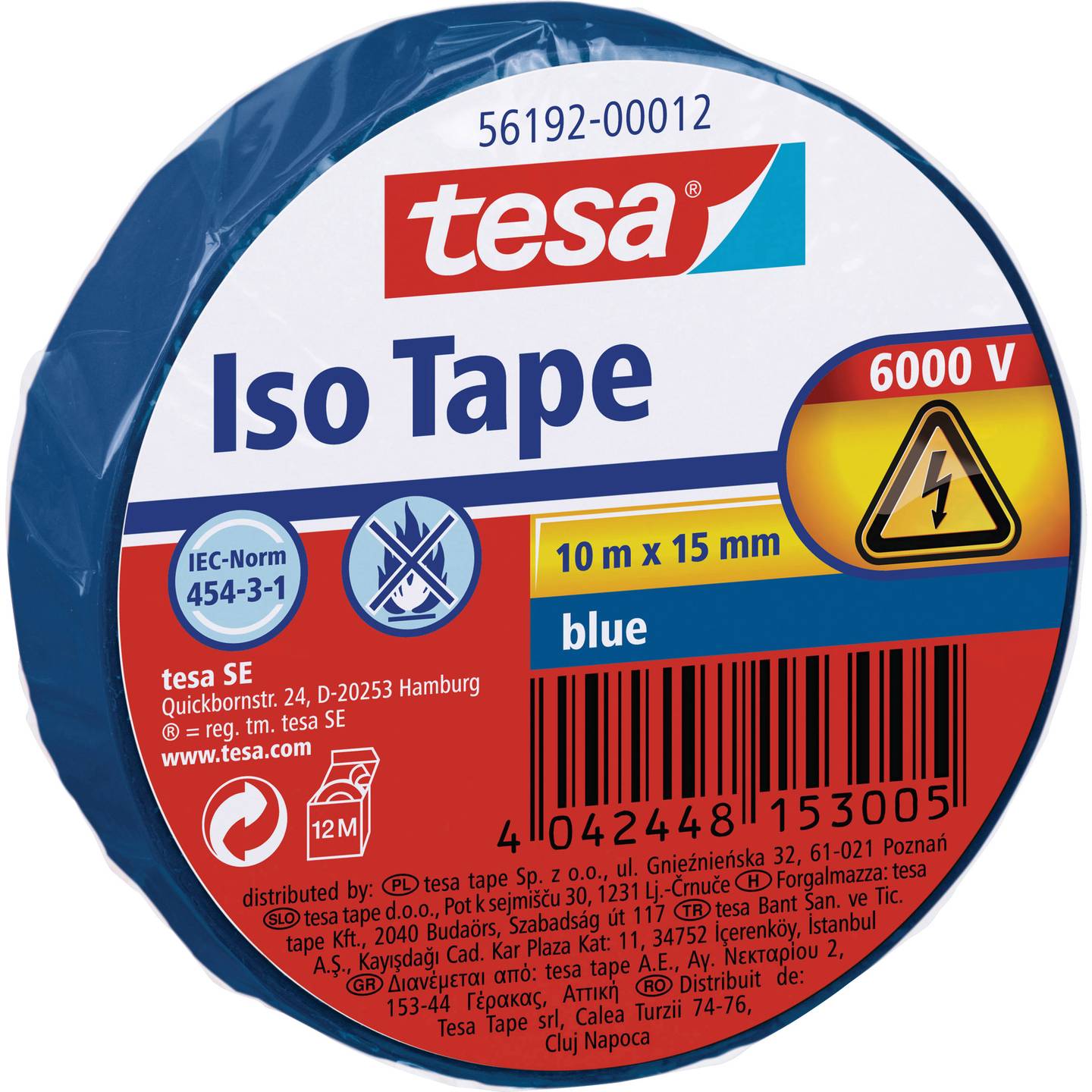 Insulation tape red 15mm x 10m