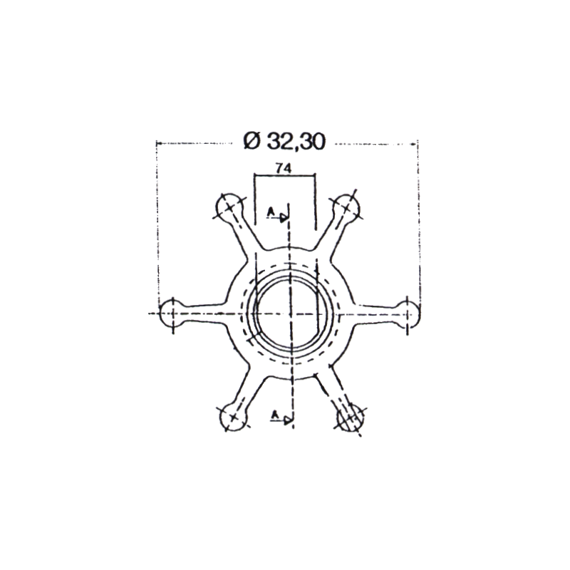 Impeller Volvo/Perkins/Yanmar