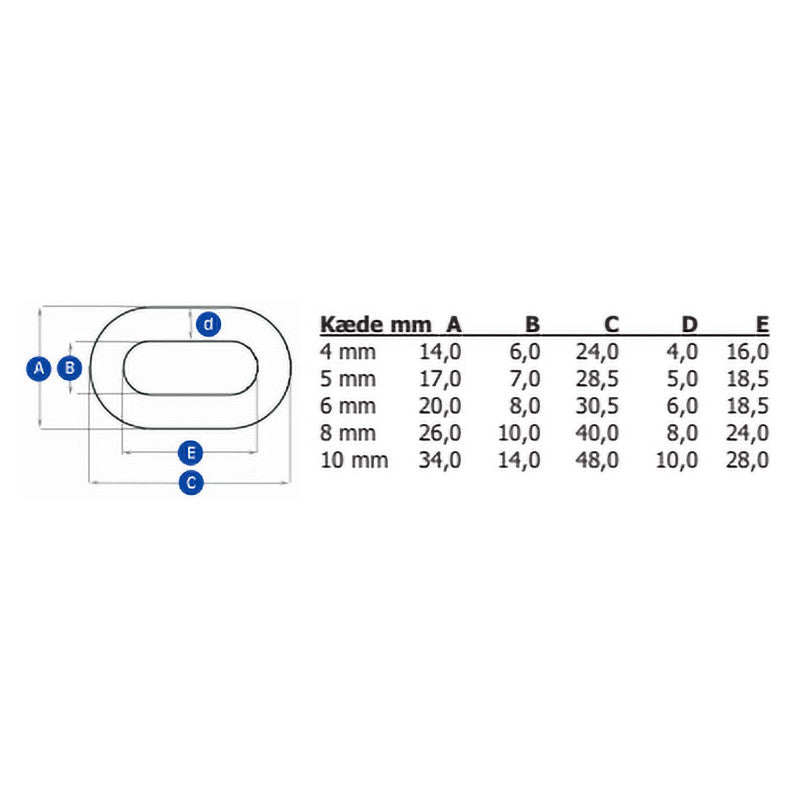 Ankerkæde 4mm kortled aisi 316