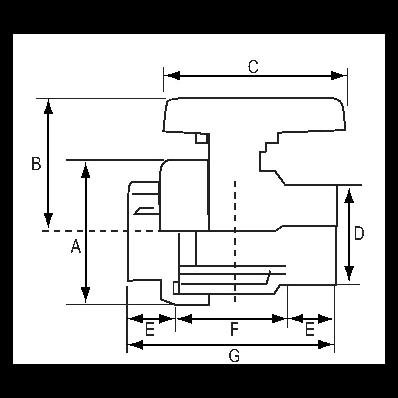 Ball valve, PVC, 1/2'