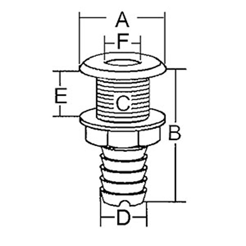 Skroggennemføring Nylon 1¼"   32 mm          N0141030