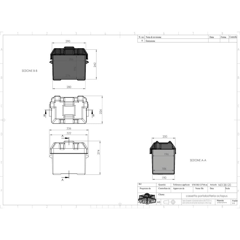 Battery box Mini 190 x 270 x 200 mm 80 Amp N0138120