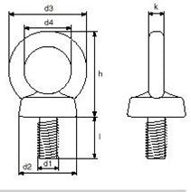 Karabinhage Mess M/Svirvel 225 Hb rundt Øje: 20 mm