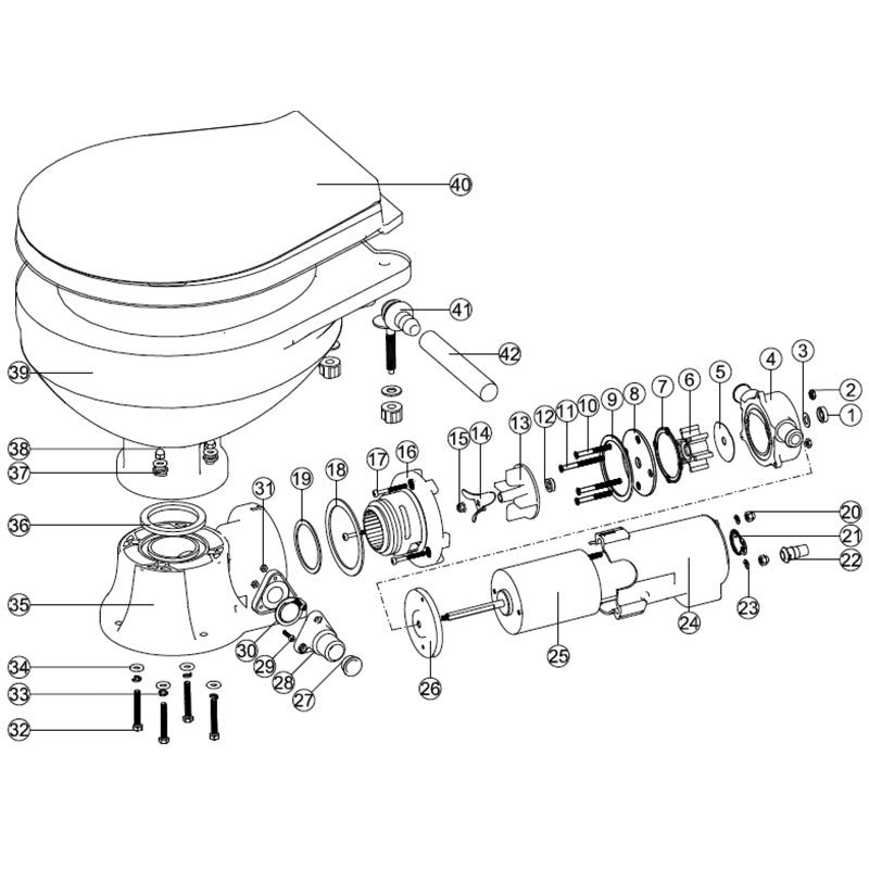 Repair kit, Nuova Rade toilet 12V