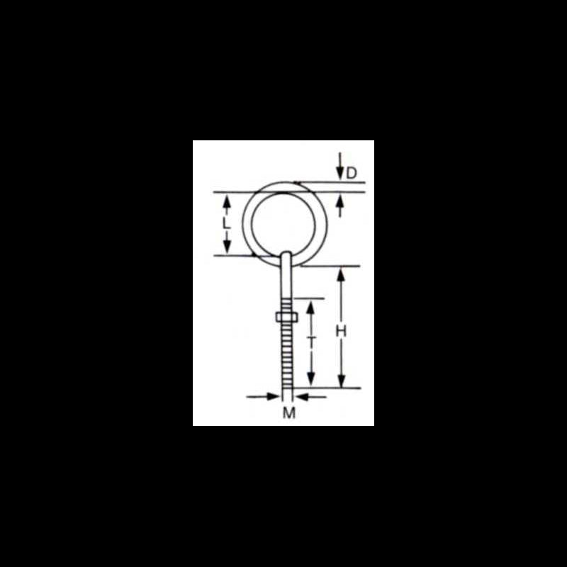 Ring bolts M6, stainless steel