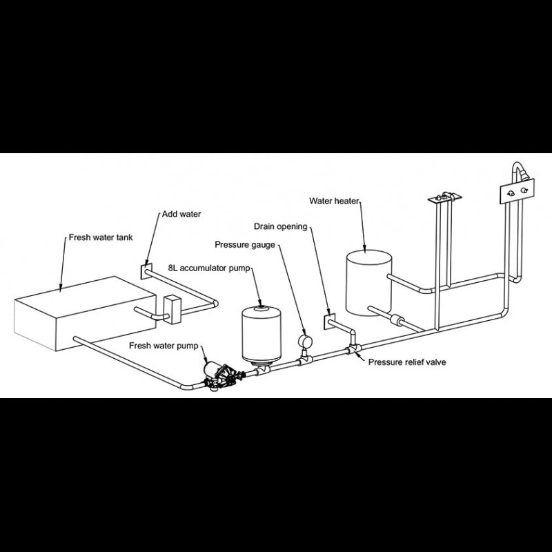 Accumulator tank 8.0L for pressurized water