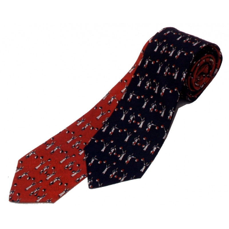 Tie semaphores, silk, red
