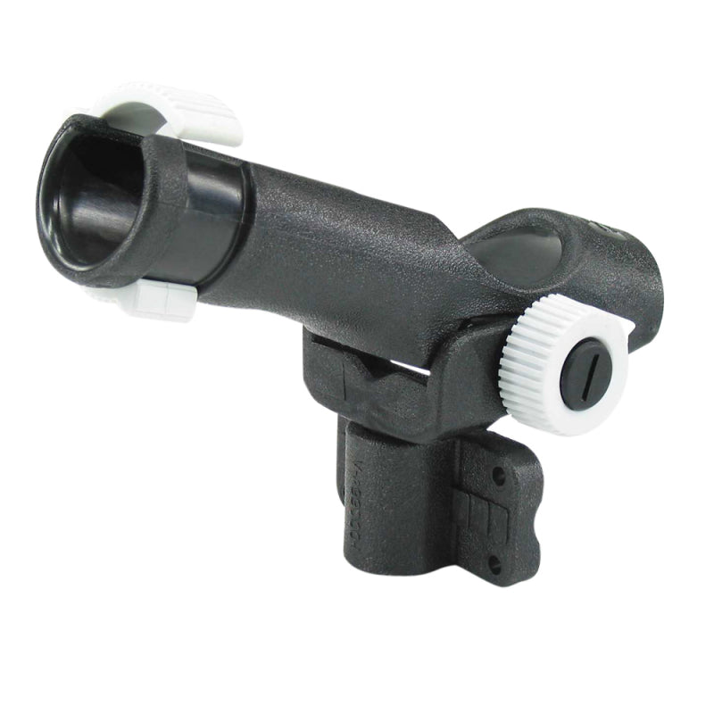 Plastic rod holder, pipe fitting.