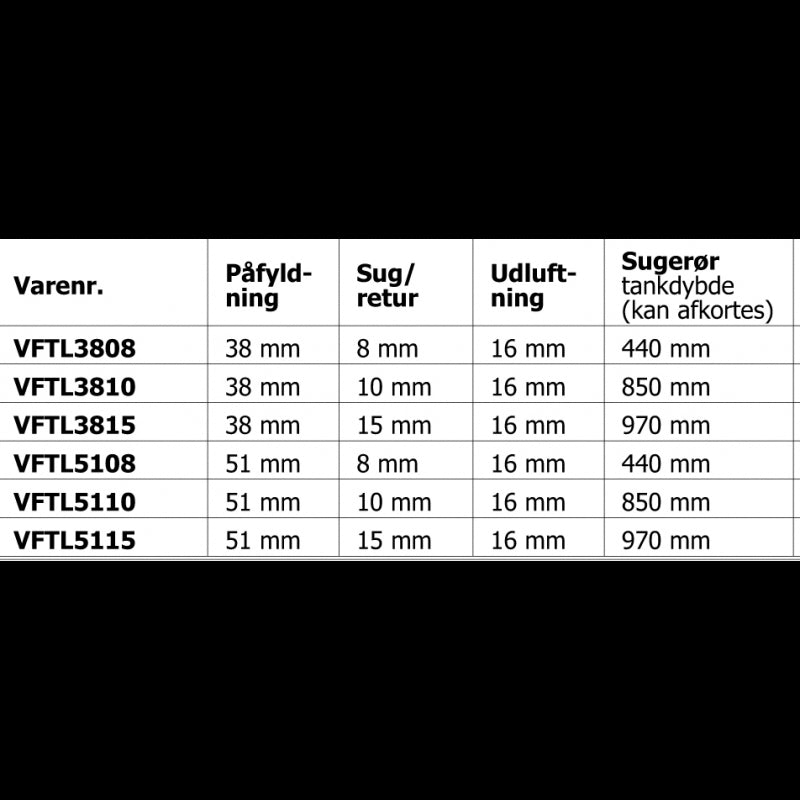 Fuel connection kit 38/8