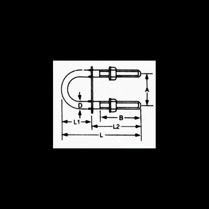 U-bolts, 4x64 stainless steel