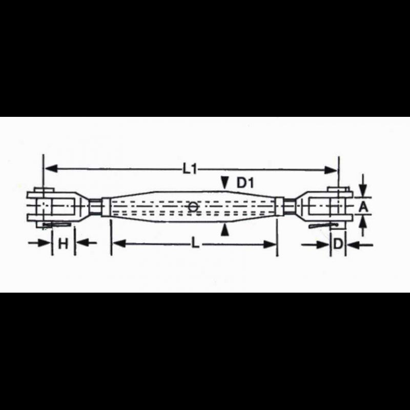 Miter screw M5 fork/fork