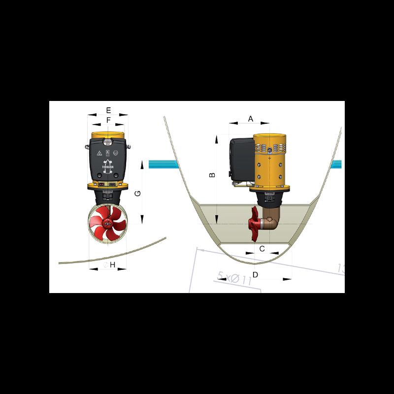 Vetus Extended thruster 954DE