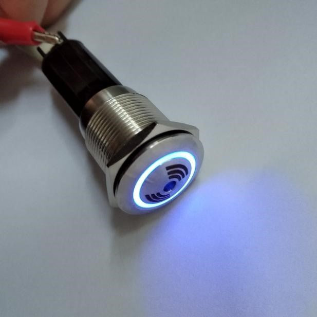 Alarm Buzzer 19mm Blue Led