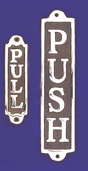 Brass sign Push (vertical) 130mm