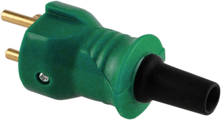 Impact-resistant plug w/ground green