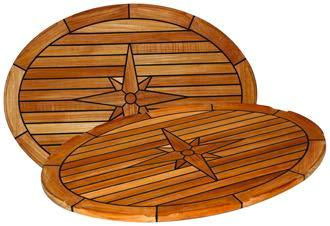 Bordplade Teak oval 44x60 cm